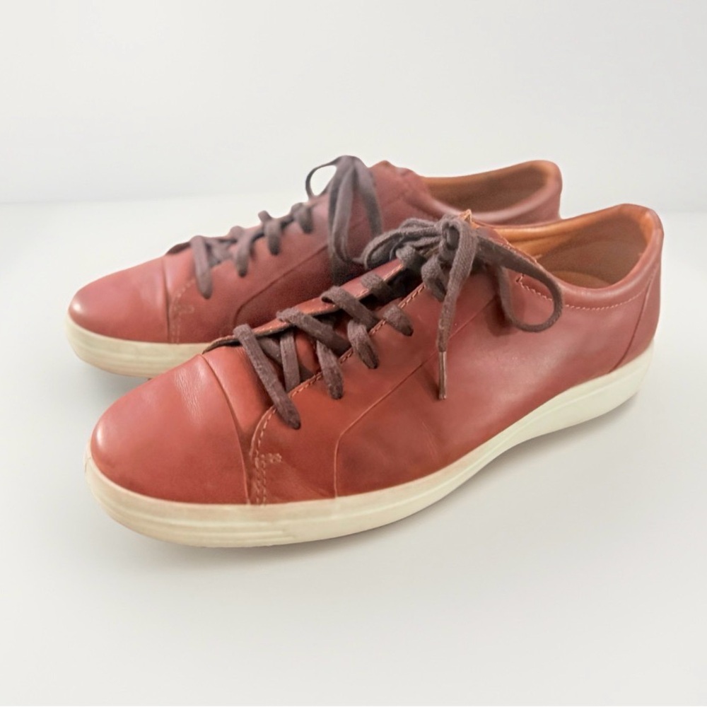 Ecco Brown Leather Sneakers Men’s Size 10 EU 44 Comfort Casual Shoes
